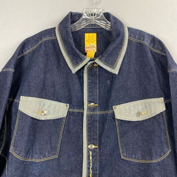 FUBU Platinum Fat Albert Trucket Denim Jacket Men’s XL Y2K vintage - Picture 4 of 11